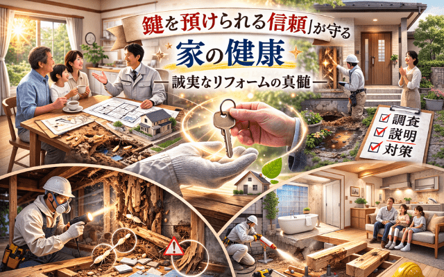 「鍵を預けられる信頼」が守る家の健康。プロが語る、誠実なリフォームの真髄